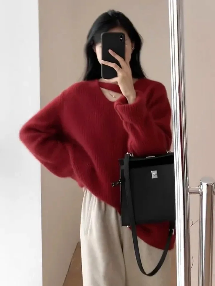 European style long-length 100% pure cashmere sweater for women, thickened and loose for autumn and winter, covering the hips, h
European style long-length 100% pure cashmere sweater for women, thickened and loose for autumn and winter, covering the hips, h