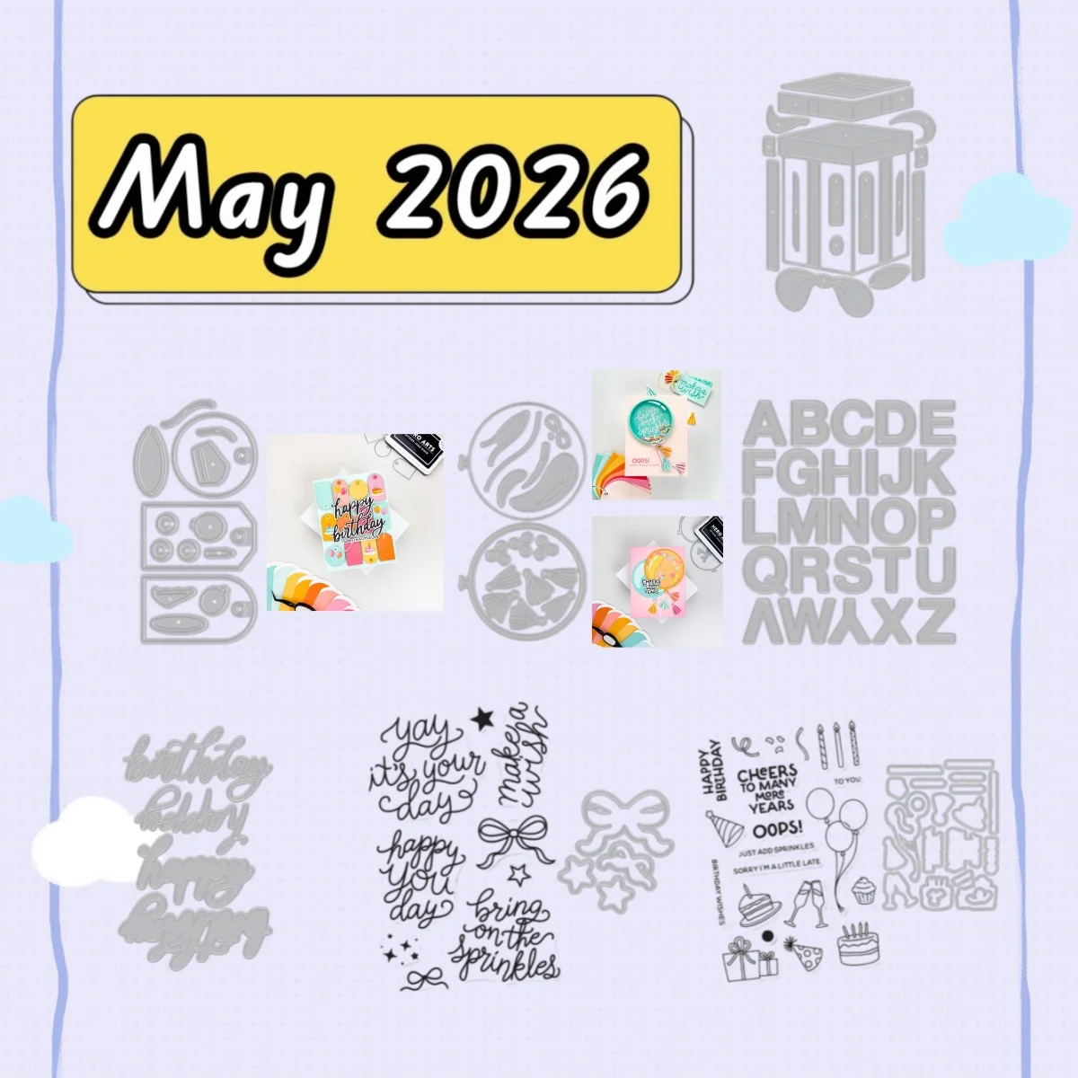 May 2026 New Birthday Balloon Present Metal Cutting Dies Clear Stamps for DIY Greeting Card Decorating Scrapbook Paper Embossing
May 2026 New Birthday Balloon Present Metal Cutting Dies Clear Stamps for DIY Greeting Card Decorating Scrapbook Paper Embossing