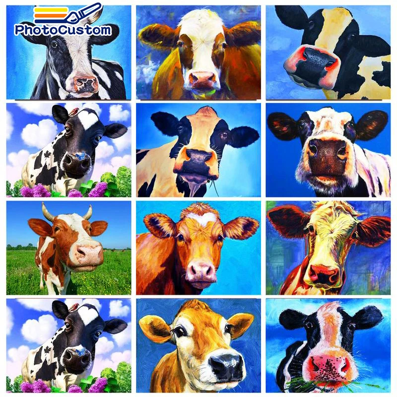 PhotoCustom DIY Paint By Number Kit Cow Oil Painting By Number Animal On Canvas Coloring Picture Handmade For Adult Home Decor
PhotoCustom DIY Paint By Number Kit Cow Oil Painting By Number Animal On Canvas Coloring Picture Handmade For Adult Home Decor