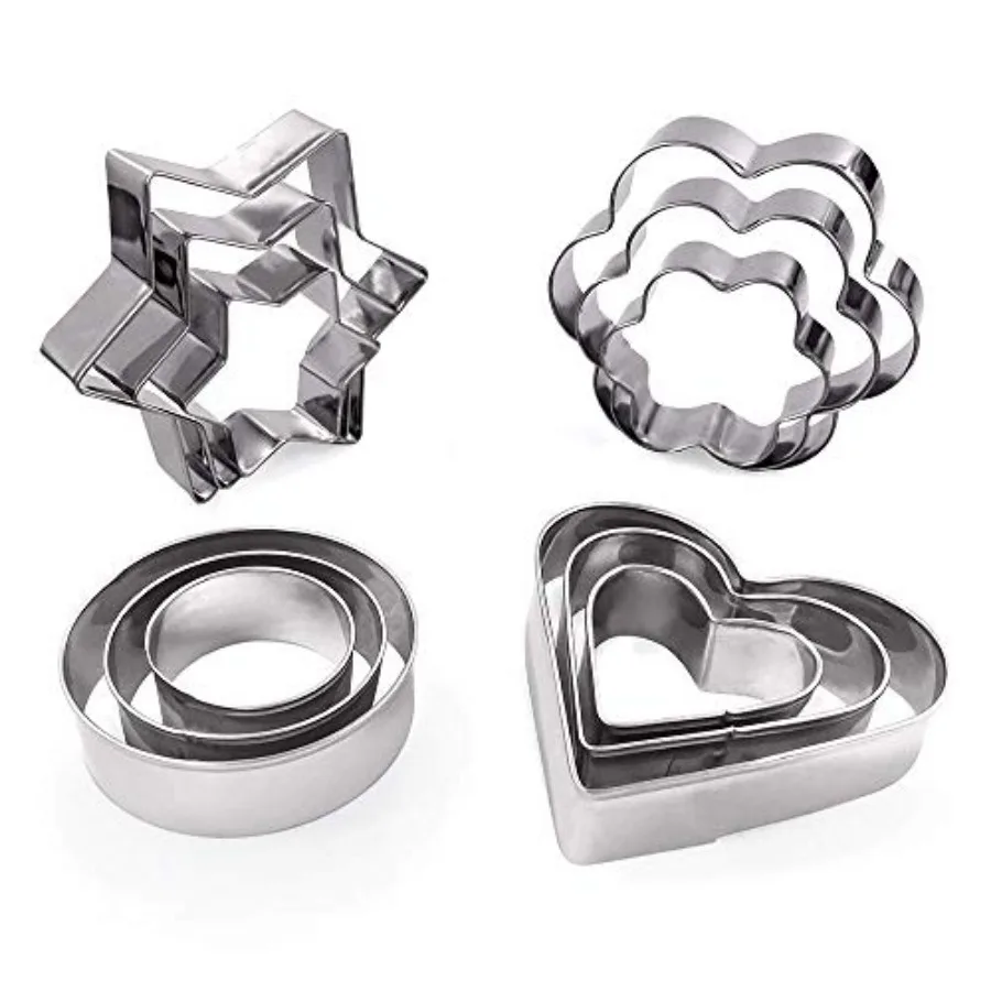 Cookie Cutters Shapes Baking Set, 12PCS Flower Round Heart Star Shape Biscuit Stainless Steel Metal Molds Cutters for Kitchen B
Cookie Cutters Shapes Baking Set, 12PCS Flower Round Heart Star Shape Biscuit Stainless Steel Metal Molds Cutters for Kitchen B
