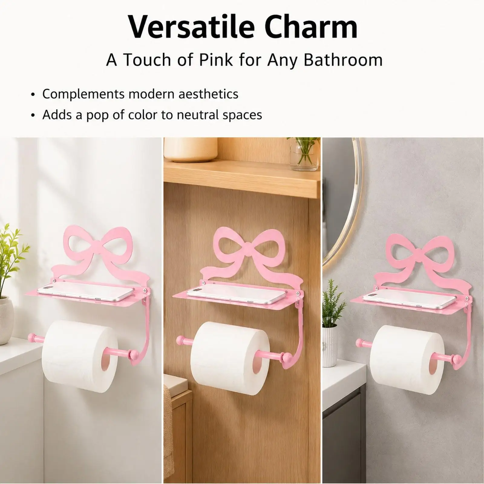 Metal Toilet Paper Holder with Phone Shelf Tissue Dispenser Wall Mounted for Home Decor
Metal Toilet Paper Holder with Phone Shelf Tissue Dispenser Wall Mounted for Home Decor