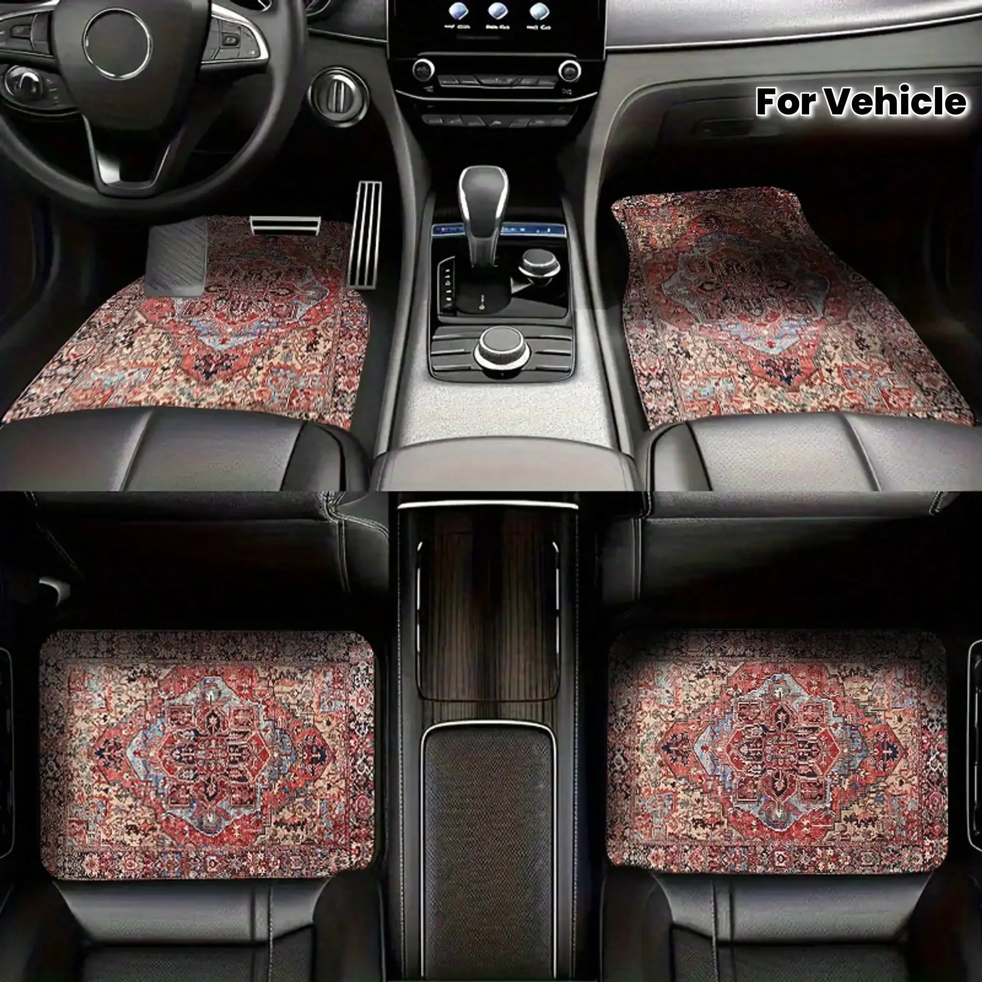 4pcs Universal European-Style Vintage Red Patterned Car Mats with a Bosnian, European, And Moroccan Design
4pcs Universal European-Style Vintage Red Patterned Car Mats with a Bosnian, European, And Moroccan Design