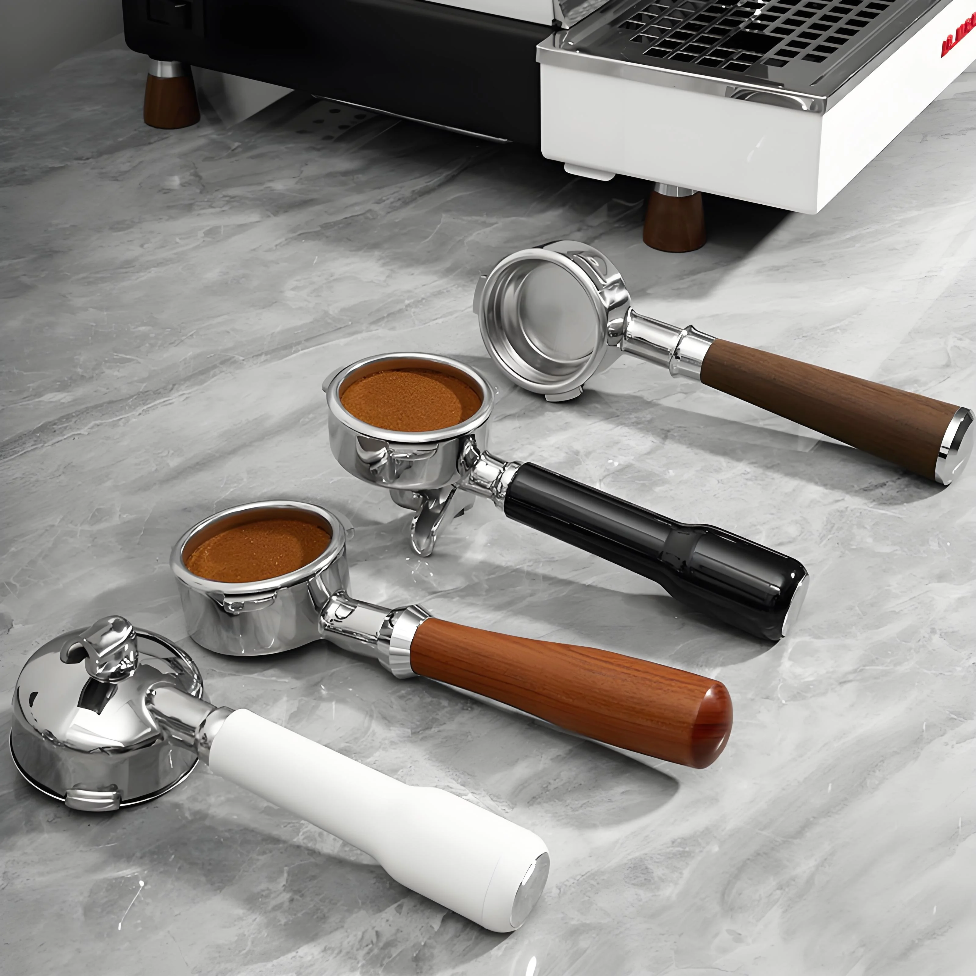 58mm Espresso Machine Portafilter - 3 Ears Wood Handle - Single/Double Spout & Bottomless Design - LIMITED TIME OFFER!
58mm Espresso Machine Portafilter - 3 Ears Wood Handle - Single/Double Spout & Bottomless Design - LIMITED TIME OFFER!