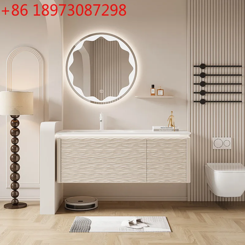 Modern creamy atmosphere bathroom cabinet integrated basin toilet washstand
Modern creamy atmosphere bathroom cabinet integrated basin toilet washstand