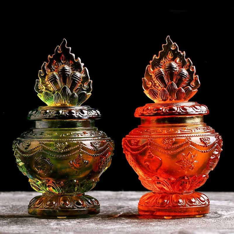 Coloured glaze Auspicious Bottle Eight Treasures Longevity Ruyi Bottle Tantric Buddhist equipment magic weapon Tibetan relic
Coloured glaze Auspicious Bottle Eight Treasures Longevity Ruyi Bottle Tantric Buddhist equipment magic weapon Tibetan relic