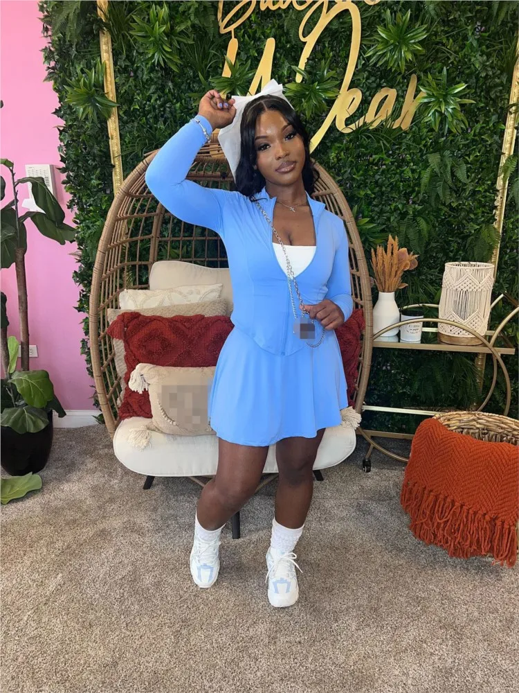 Fashion Sports Street 2-piece Women's Summer Casual Tight Waist Long Sleeved With Safety Pants Mini Pleated Skirt Set
Fashion Sports Street 2-piece Women's Summer Casual Tight Waist Long Sleeved With Safety Pants Mini Pleated Skirt Set