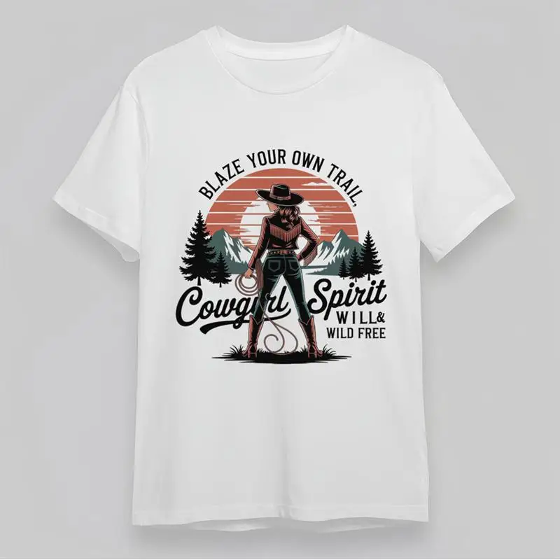 Женская классическая футболка Cowgirl Sunset Silhouette, хлопок, белая
Женская классическая футболка Cowgirl Sunset Silhouette, хлопок, белая