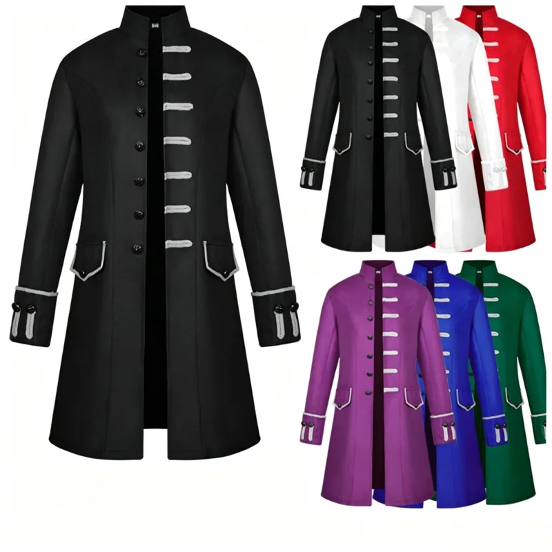 2026 New Men's Overcoat Medieval Costume Solid Color Fashion Steampunk Mens Uniform Halloween
2026 New Men's Overcoat Medieval Costume Solid Color Fashion Steampunk Mens Uniform Halloween
