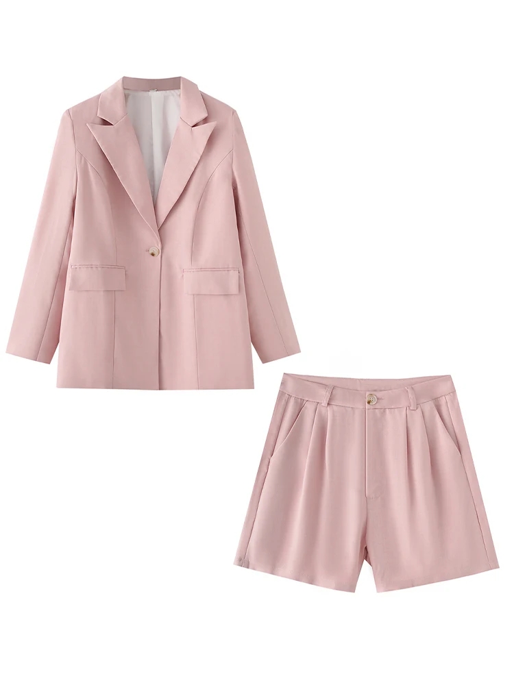 European style new women's fashion versatile temperament long-sleeved loose suit high waist shorts suit
European style new women's fashion versatile temperament long-sleeved loose suit high waist shorts suit