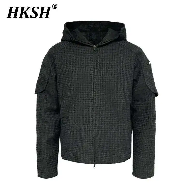 HKSH Spring Autumn New Men's Tide Punk Plaids Jackets Velvet Jacquard Large Silhouette Hooded Zipper Chic Streetwear Coat HK3311
HKSH Spring Autumn New Men's Tide Punk Plaids Jackets Velvet Jacquard Large Silhouette Hooded Zipper Chic Streetwear Coat HK3311