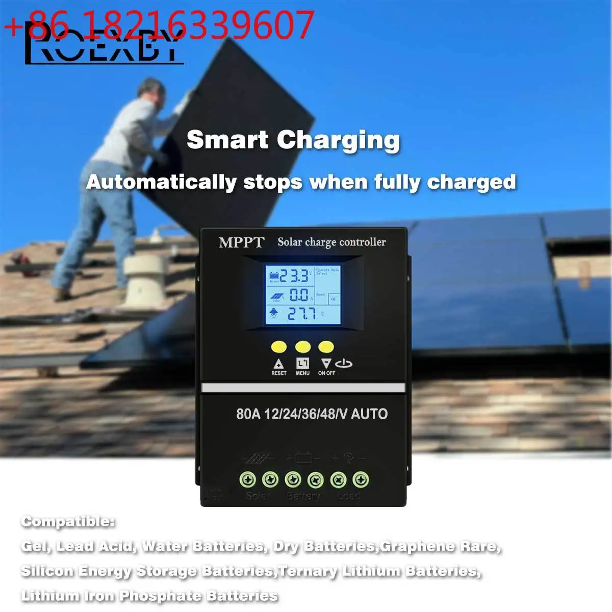 TAO 80A MPPT Solar Charger Controller (12V, 24V, 36V, 48V) with Dual USB Solar Panel Voltage Regulator
TAO 80A MPPT Solar Charger Controller (12V, 24V, 36V, 48V) with Dual USB Solar Panel Voltage Regulator