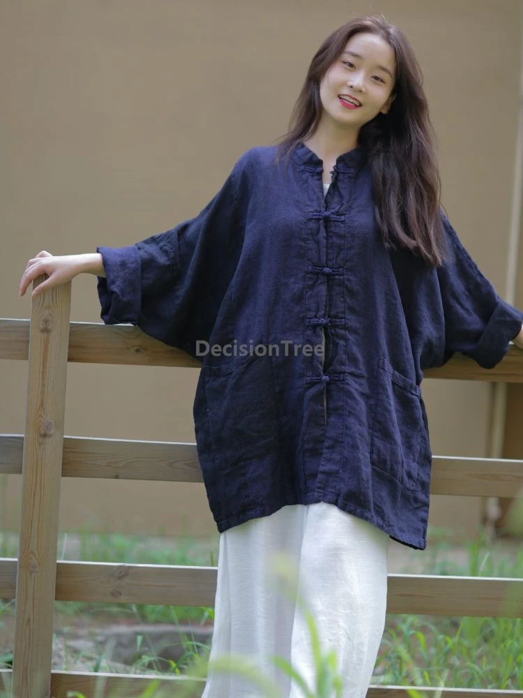 2025 ethnic style daily cotton linen top women's literature art vintage coat loose hemp leisure versatile chinese zen shirt 
2025 ethnic style daily cotton linen top women's literature art vintage coat loose hemp leisure versatile chinese zen shirt