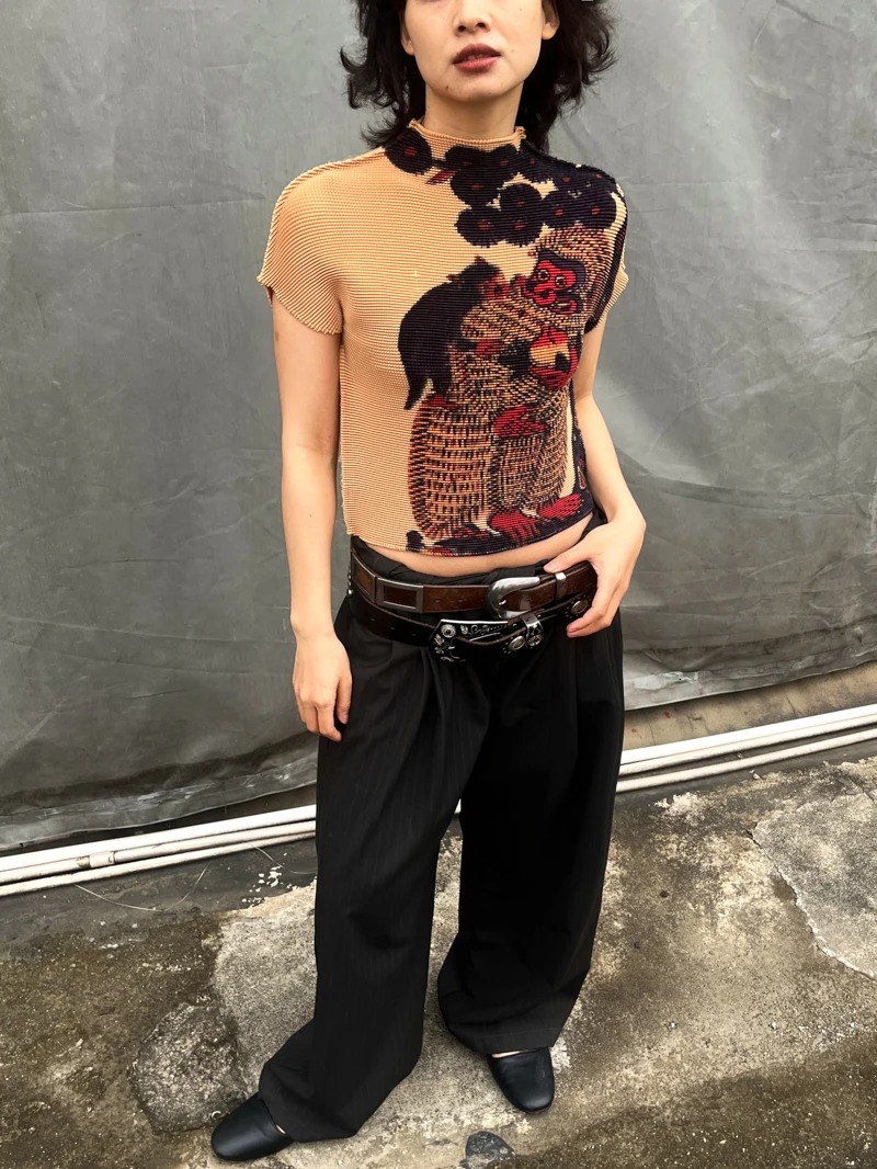 Женская летняя футболка с традиционным принтом, плиссированная, в стиле ретро, для повседневной носки, приталенная, с коротким рукавом, влагоотводящая
Женская летняя футболка с традиционным принтом, плиссированная, в стиле ретро, для повседневной носки, приталенная, с коротким рукавом, влагоотводящая