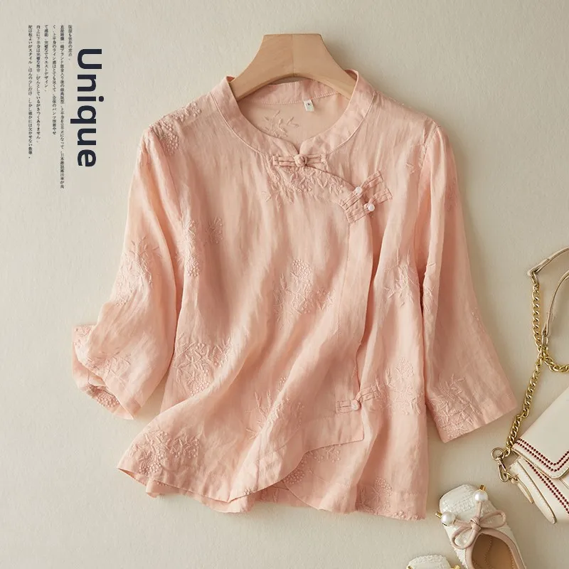 Новый летний вышитый хлопок и лен ort irt, китайский тонкий однотонный универсальный воротник-стойка, длина све, семь очков
Новый летний вышитый хлопок и лен ort irt, китайский тонкий однотонный универсальный воротник-стойка, длина све, семь очков