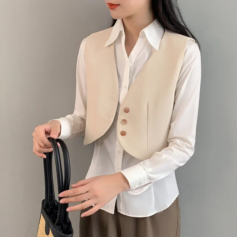 Vests Women Spring Office Lady Temperament Loose Basic Korean Style Vintage Casual Fashion Ulzzang Chic Classic Simple All-match
Vests Women Spring Office Lady Temperament Loose Basic Korean Style Vintage Casual Fashion Ulzzang Chic Classic Simple All-match