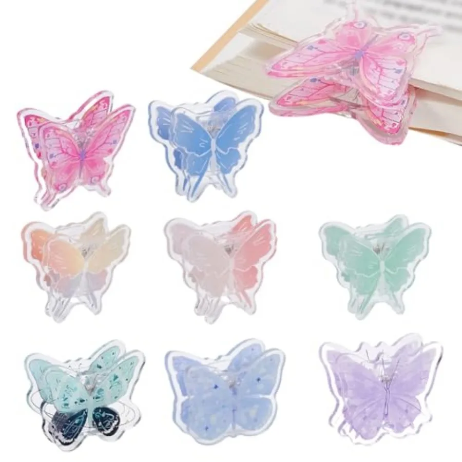 8Pcs 8 Styles Binder Clips Decorative Paper Clips Cute Spring Bookmarks Double Sided Acrylic Butterflies Paper Clamps for Offic
8Pcs 8 Styles Binder Clips Decorative Paper Clips Cute Spring Bookmarks Double Sided Acrylic Butterflies Paper Clamps for Offic