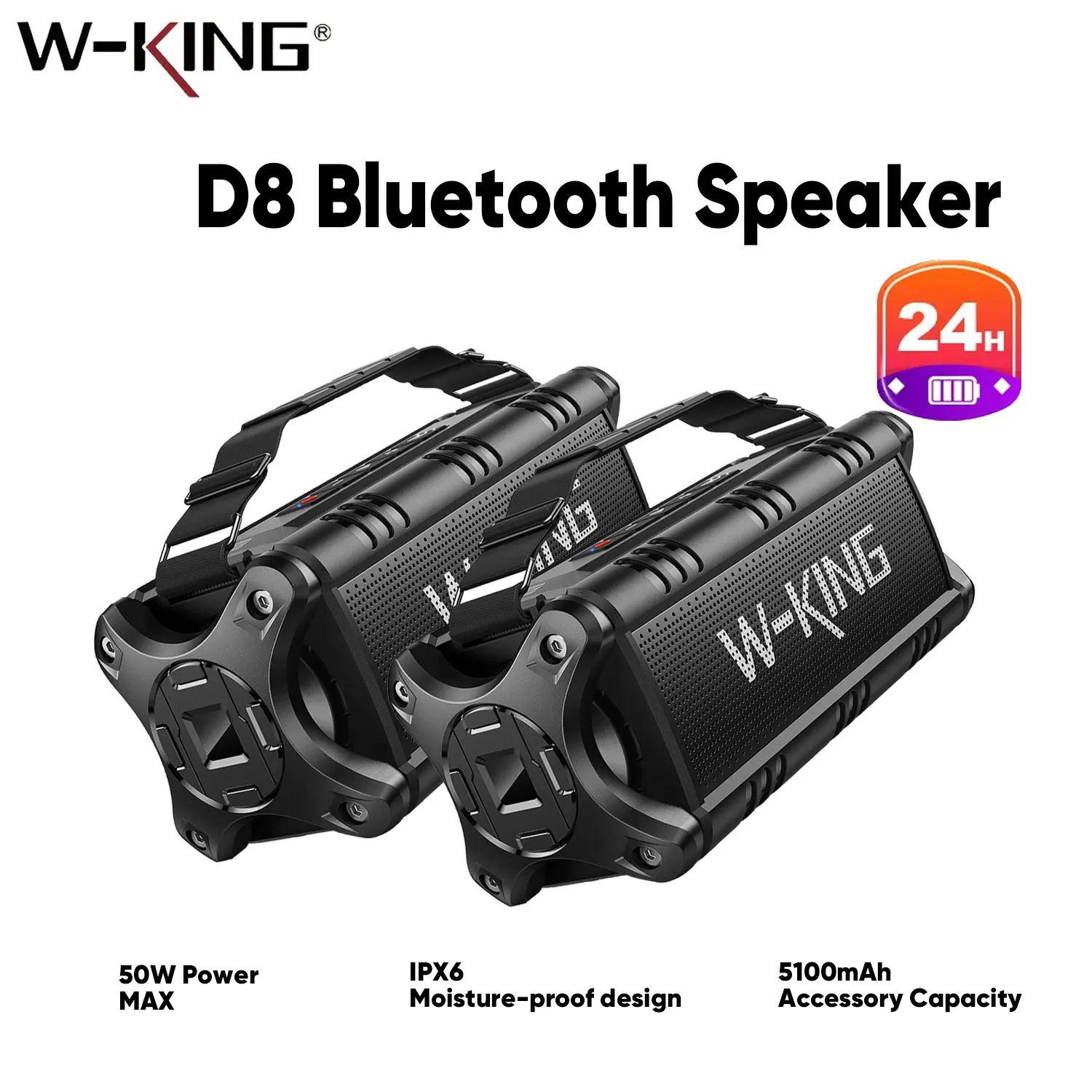 W-KING Portable 90W Max Bluetooth Speaker Outdoor Speaker Loud, IPX6 Waterproof/50W Deep Bass Subwoofer Wireless for Party
W-KING Portable 90W Max Bluetooth Speaker Outdoor Speaker Loud, IPX6 Waterproof/50W Deep Bass Subwoofer Wireless for Party