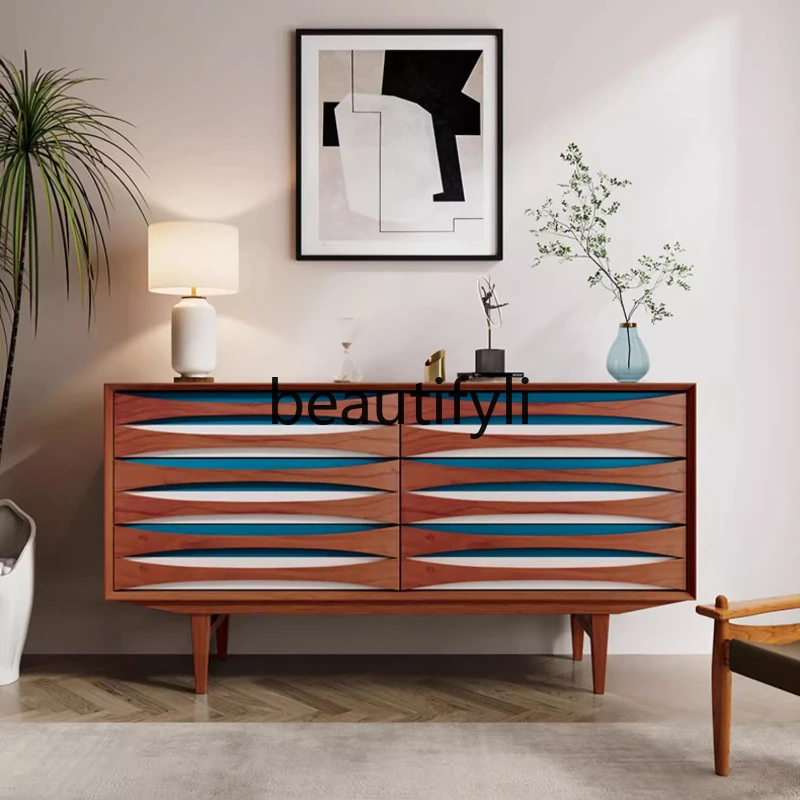 Six chest cabinet living room cherry wood wall decoration locker medieval drawer locker
Six chest cabinet living room cherry wood wall decoration locker medieval drawer locker