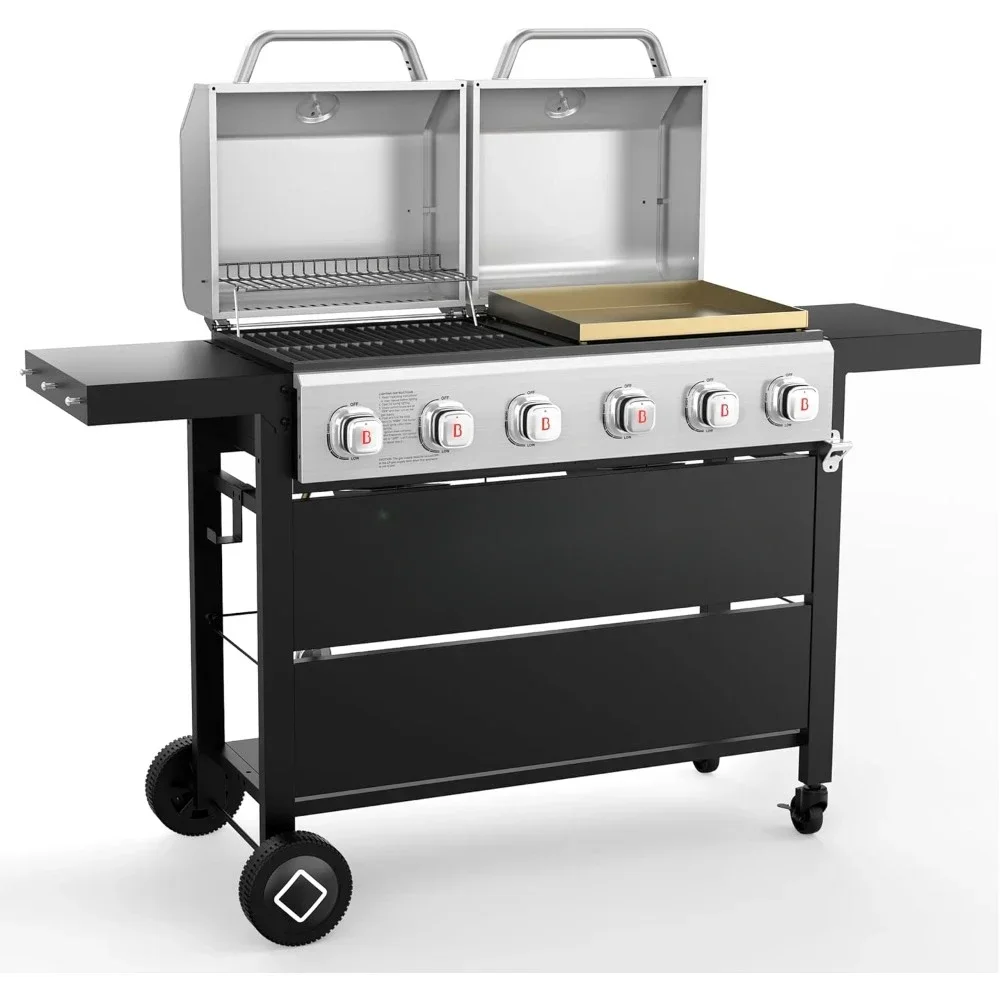 2 in 1 Versatile Propane Gas Grill and Griddle with Double Lids, BBQ Combo for Outdoor Kitchen & Backyard Barbecue Cooking
2 in 1 Versatile Propane Gas Grill and Griddle with Double Lids, BBQ Combo for Outdoor Kitchen & Backyard Barbecue Cooking