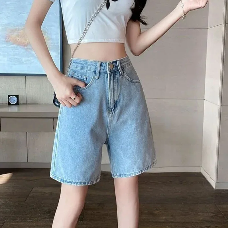 Female Simplicity High Waisted Thin Jeans Pants Summer Girls Vintage Wide Leg Short Jeans Lady Korean Casual Baggy Denim Shorts
Female Simplicity High Waisted Thin Jeans Pants Summer Girls Vintage Wide Leg Short Jeans Lady Korean Casual Baggy Denim Shorts