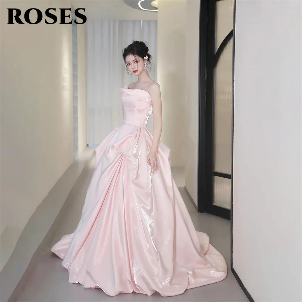 ROSES Blush Minimalist Pink Evening Dress Strapless Party Dresses A Line Prom Gown Floor Length Satin robes du soir Customized
ROSES Blush Minimalist Pink Evening Dress Strapless Party Dresses A Line Prom Gown Floor Length Satin robes du soir Customized