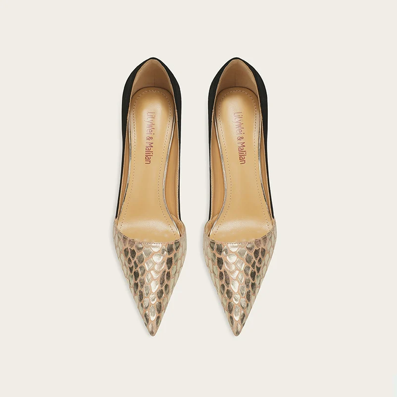 Туфли на высоком каблуке в европейском и американском стиле с элегантным дизайном, модные женские туфли-лодочки с острым носком и цветовыми блоками
Туфли на высоком каблуке в европейском и американском стиле с элегантным дизайном, модные женские туфли-лодочки с острым носком и цветовыми блоками