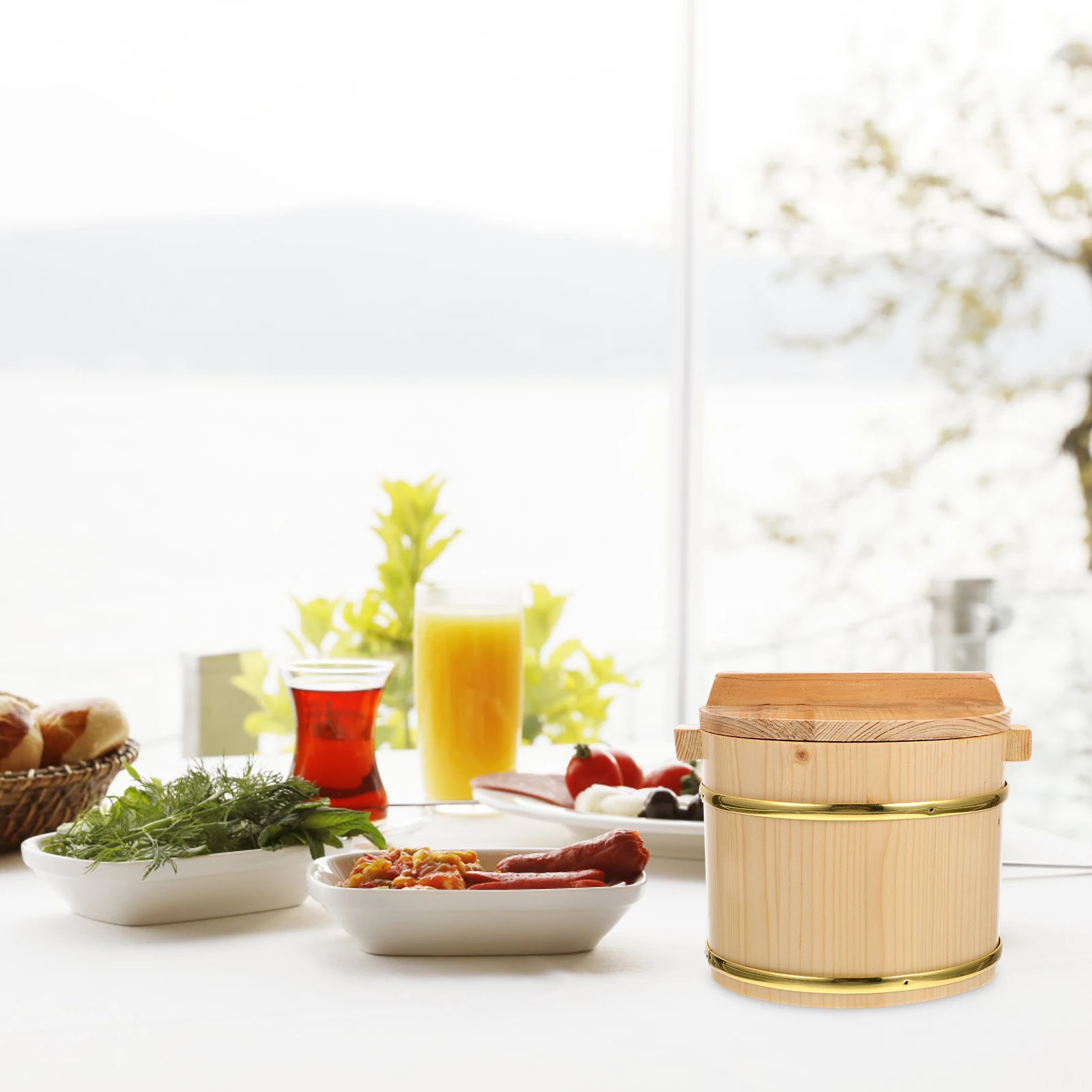 Sushi Plate Rice Storage Wooden Barrel Food Containers with Lids Bucket Mixing Bowl
Sushi Plate Rice Storage Wooden Barrel Food Containers with Lids Bucket Mixing Bowl