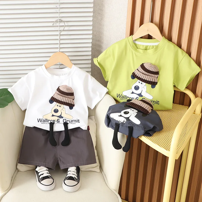 2025 New Summer Children's Short Sleeve Children's Hat Dog Children's Suit Shorts Boys And Girls Baby Clothes Summer Wear
2025 New Summer Children's Short Sleeve Children's Hat Dog Children's Suit Shorts Boys And Girls Baby Clothes Summer Wear