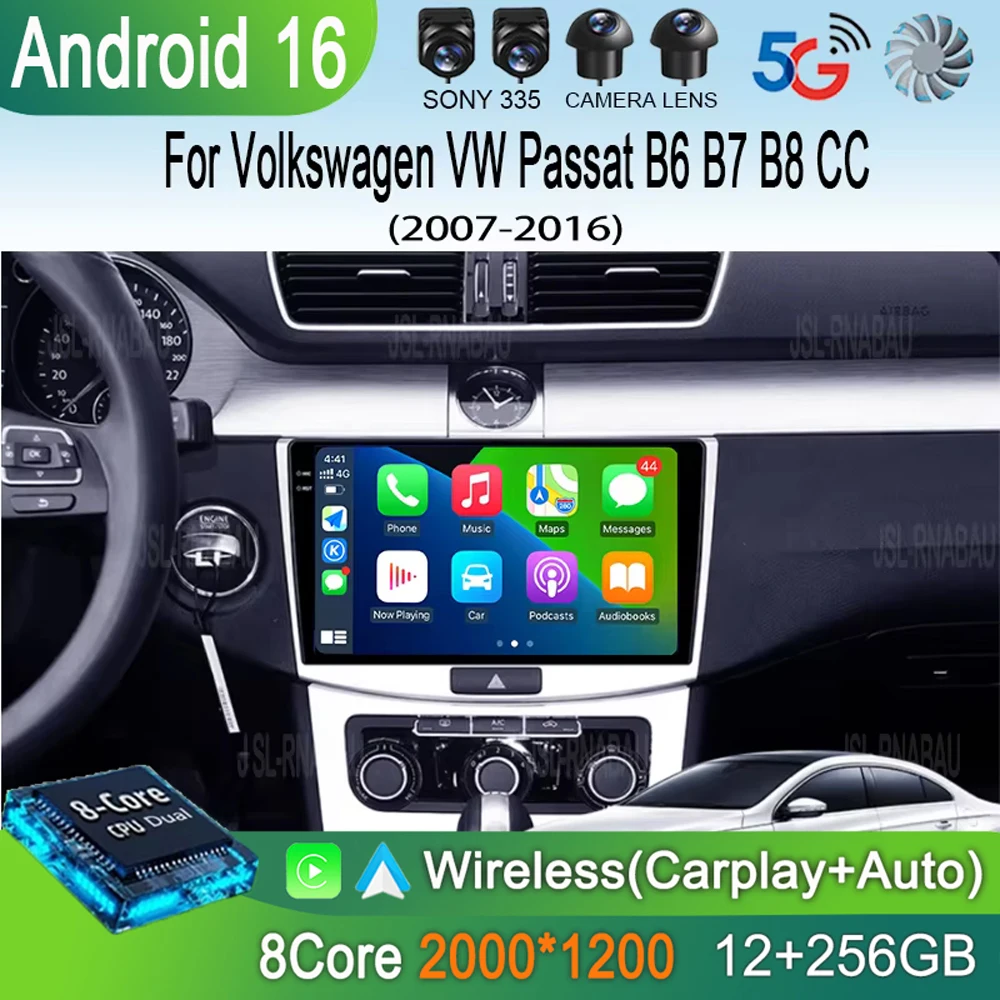 Мультимедийный проигрыватель Android 16 для Volkswagen VW Passat B6 B7 CC 2007-2016 с Carplay, Auto GPS, 4G+WIFI, QLED, 2din, камерой 360°
Мультимедийный проигрыватель Android 16 для Volkswagen VW Passat B6 B7 CC 2007-2016 с Carplay, Auto GPS, 4G+WIFI, QLED, 2din, камерой 360°