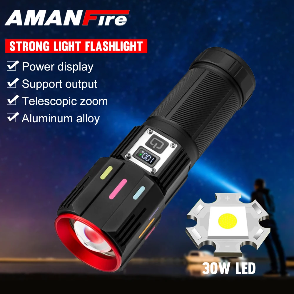 Перезаряжаемый фонарик Amanfire W5241, 30 Вт, светодиодный ультра яркий телескопический зум, многофункциональный водонепроницаемый уличный фонарик
Перезаряжаемый фонарик Amanfire W5241, 30 Вт, светодиодный ультра яркий телескопический зум, многофункциональный водонепроницаемый уличный фонарик