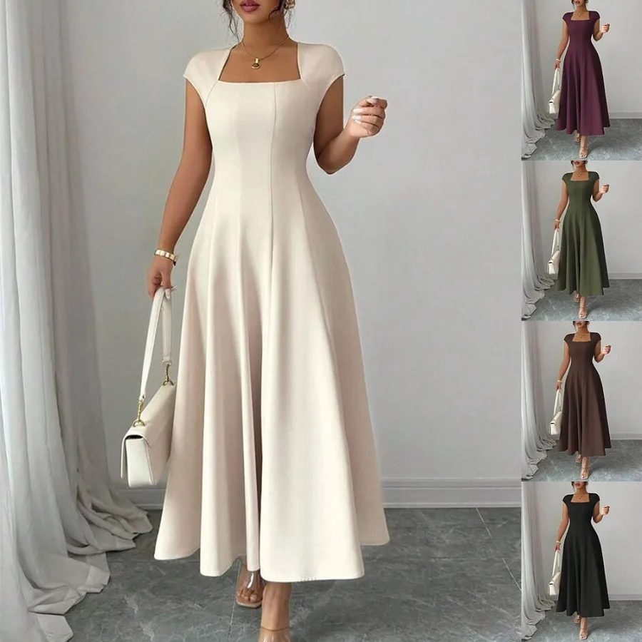 【New style】- European and American women's clothing Independence new style temperament long skirt square collar short-slee
【New style】- European and American women's clothing Independence new style temperament long skirt square collar short-slee