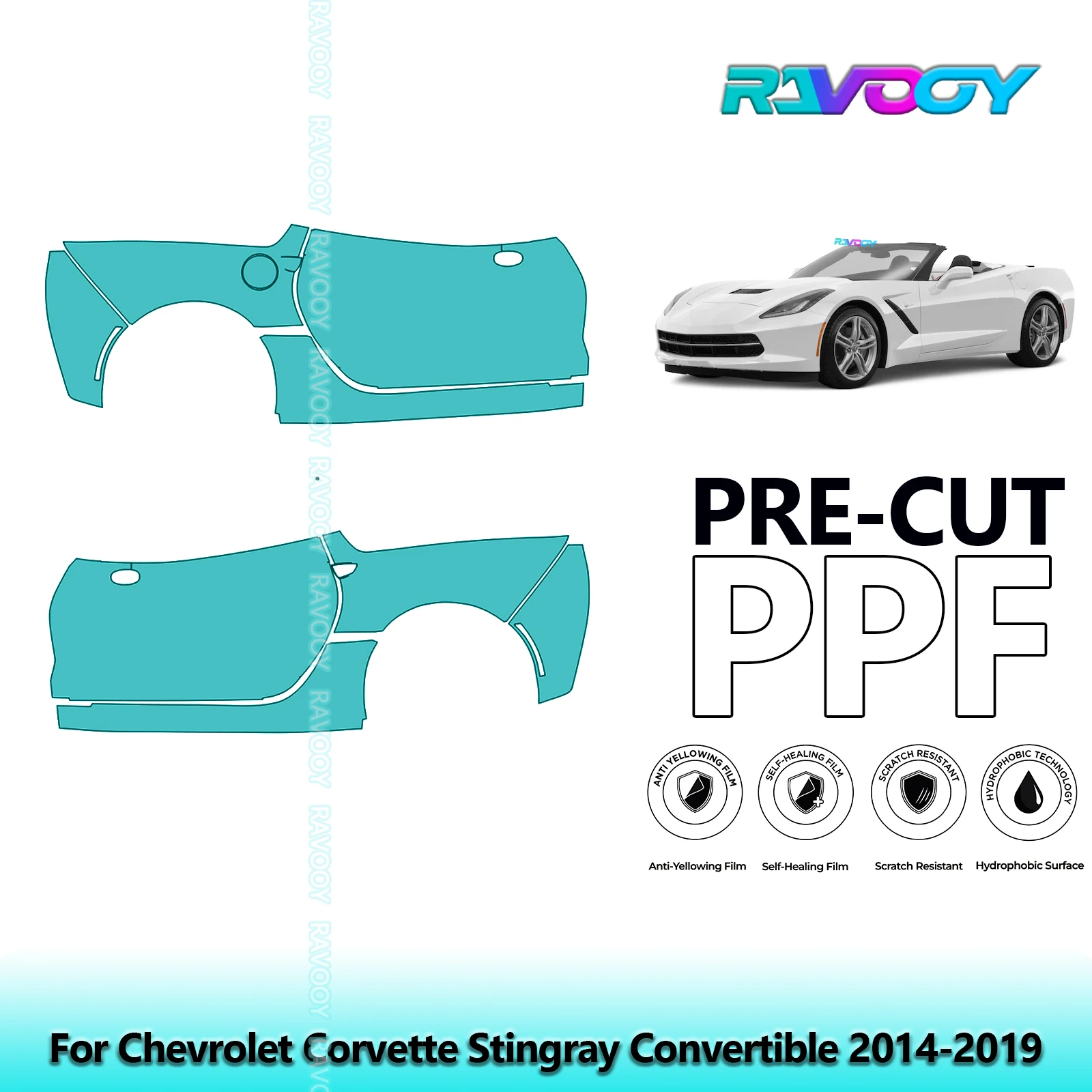 For Chevrolet Corvette Stingray Convertible 2014-2019 8.5mil Pre-Cut PPF Door & A/B Pillar Kit TPU Paint Protection Film Set
For Chevrolet Corvette Stingray Convertible 2014-2019 8.5mil Pre-Cut PPF Door & A/B Pillar Kit TPU Paint Protection Film Set
