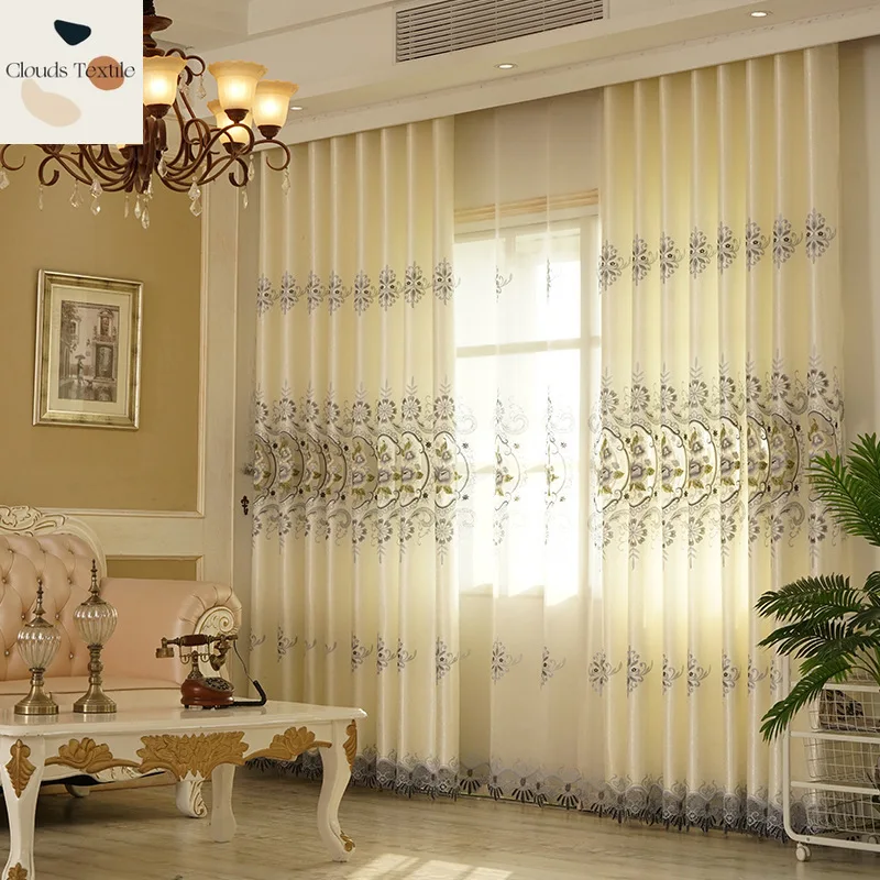 luxury High-grade European custom Hollow Embroidery Semi-shading Curtains for Living Dining Room Bedroom.
luxury High-grade European custom Hollow Embroidery Semi-shading Curtains for Living Dining Room Bedroom.