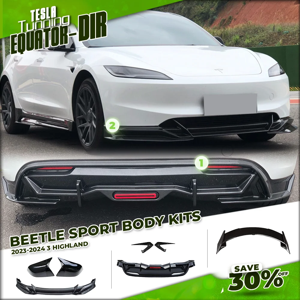 Tesla Body Kit For Model 3 Highland 2024 Front Bumper Lip Rear Diffuser with Pilot light Spoiler Glossy Tesla Beetle Tuning
Tesla Body Kit For Model 3 Highland 2024 Front Bumper Lip Rear Diffuser with Pilot light Spoiler Glossy Tesla Beetle Tuning