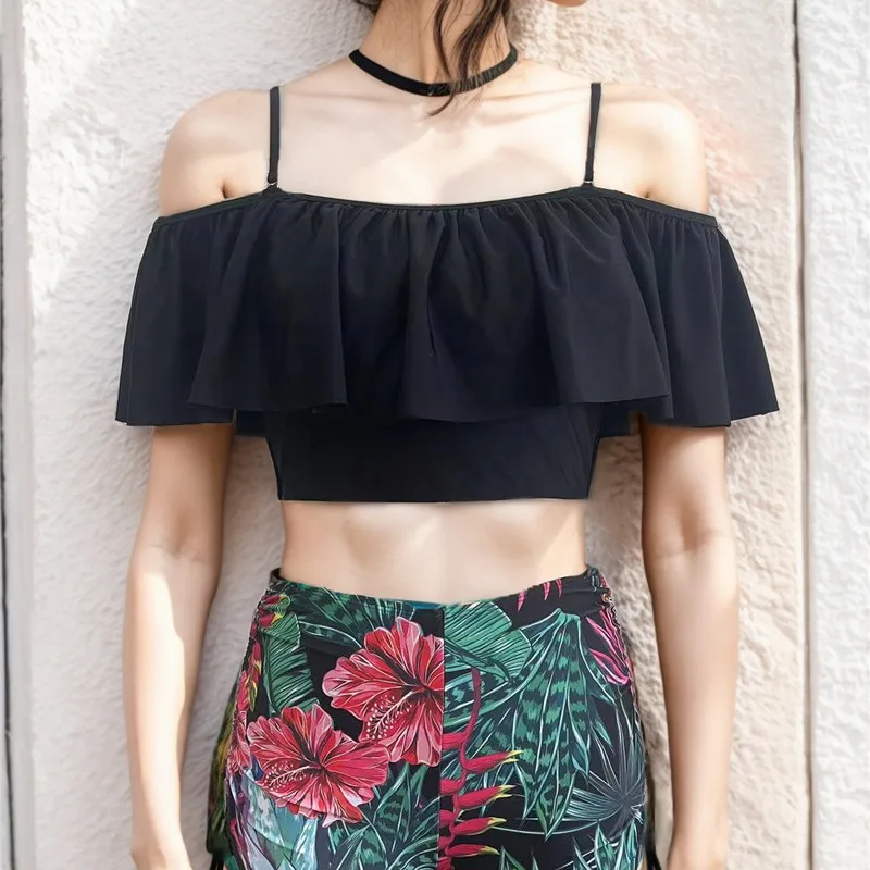 2025 хит продаж, новый сексуальный облегающий женский купальник с рюшами из двух частей и принтом листьев 
2025 хит продаж, новый сексуальный облегающий женский купальник с рюшами из двух частей и принтом листьев