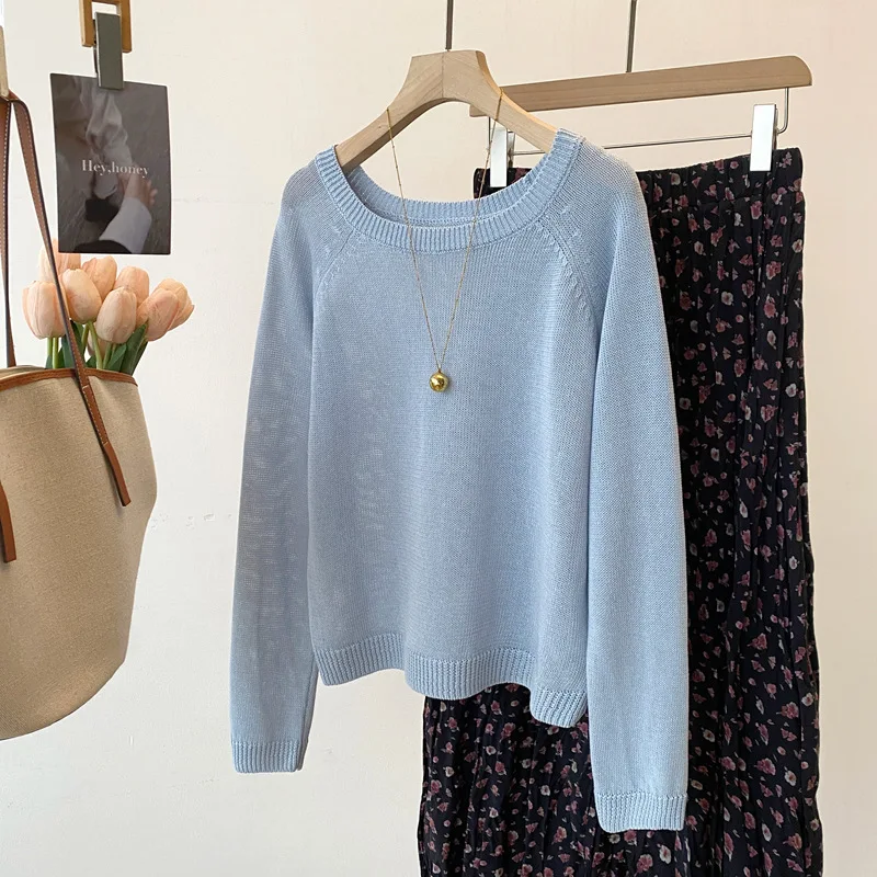 Dave&di 26 Spring/summer New Product: Lyocell Linen Raglan Sleeve One Collar Long Sleeve Solid Color Knitted Top
Dave&di 26 Spring/summer New Product: Lyocell Linen Raglan Sleeve One Collar Long Sleeve Solid Color Knitted Top