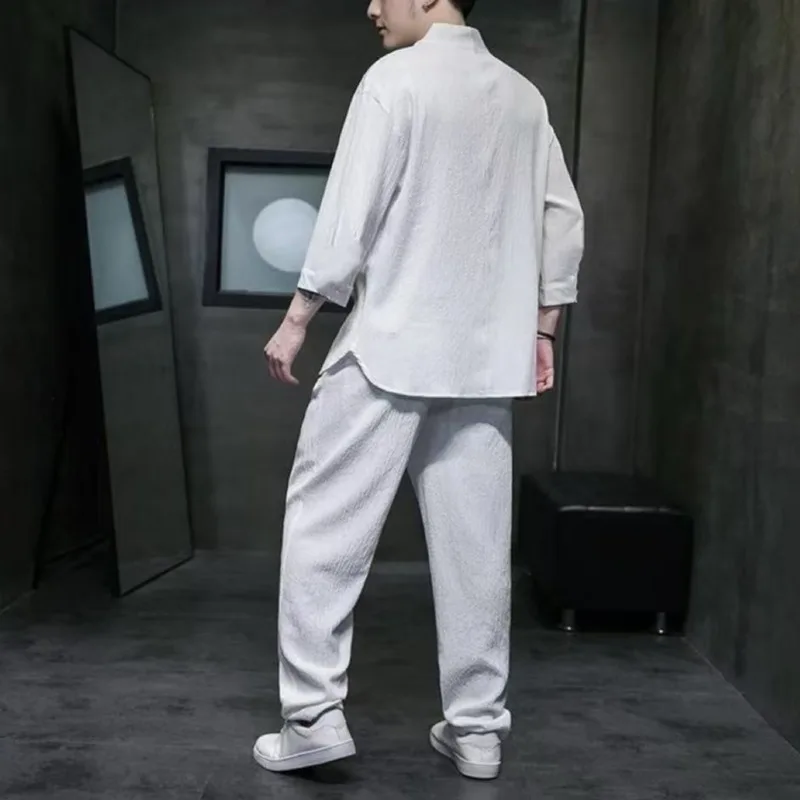 Cooling Fabric Drape Chinese Style Men T Shirt Set Loose Fit Short Sleeve Summer Plus Size Two Piece
Cooling Fabric Drape Chinese Style Men T Shirt Set Loose Fit Short Sleeve Summer Plus Size Two Piece