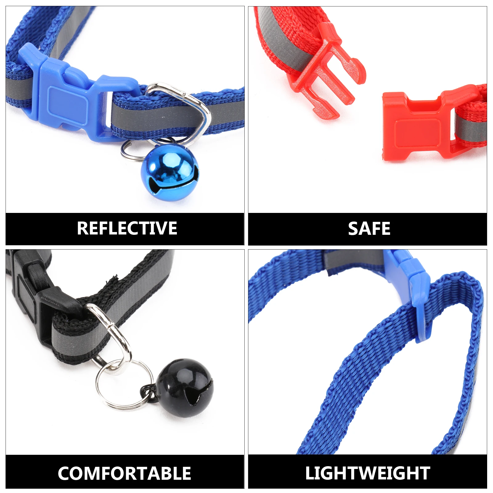3pcs Adjustable Reflective Pets Collar with Bell for Cat Puppy Small Dogs (Red + Blue + Black)
3pcs Adjustable Reflective Pets Collar with Bell for Cat Puppy Small Dogs (Red + Blue + Black)
