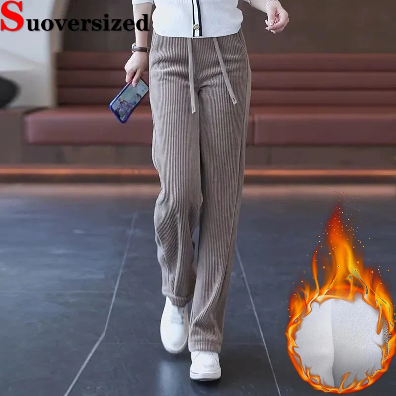 Winter Warm Straight Pants Oversized 4xl Baggy Pantalones Plush Lined Thicken Womens Spodnie Elastic High Waist Casual Trousers
Winter Warm Straight Pants Oversized 4xl Baggy Pantalones Plush Lined Thicken Womens Spodnie Elastic High Waist Casual Trousers