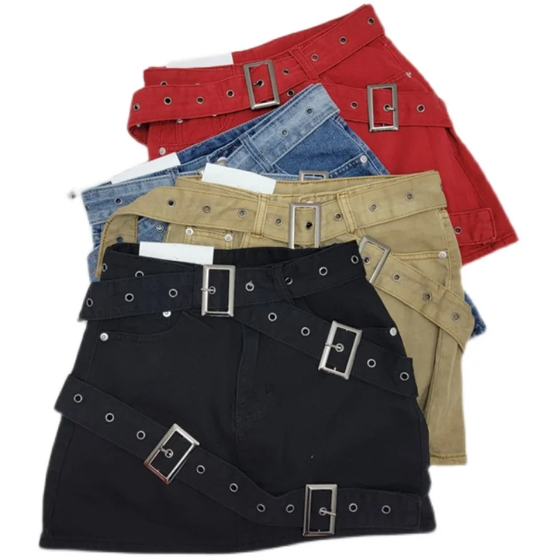 2023 Spring Summer Denim Skirt Women Streetwear Belt Design High Waist A-Line Mini Skirt Faldas Mujer q98
2023 Spring Summer Denim Skirt Women Streetwear Belt Design High Waist A-Line Mini Skirt Faldas Mujer q98