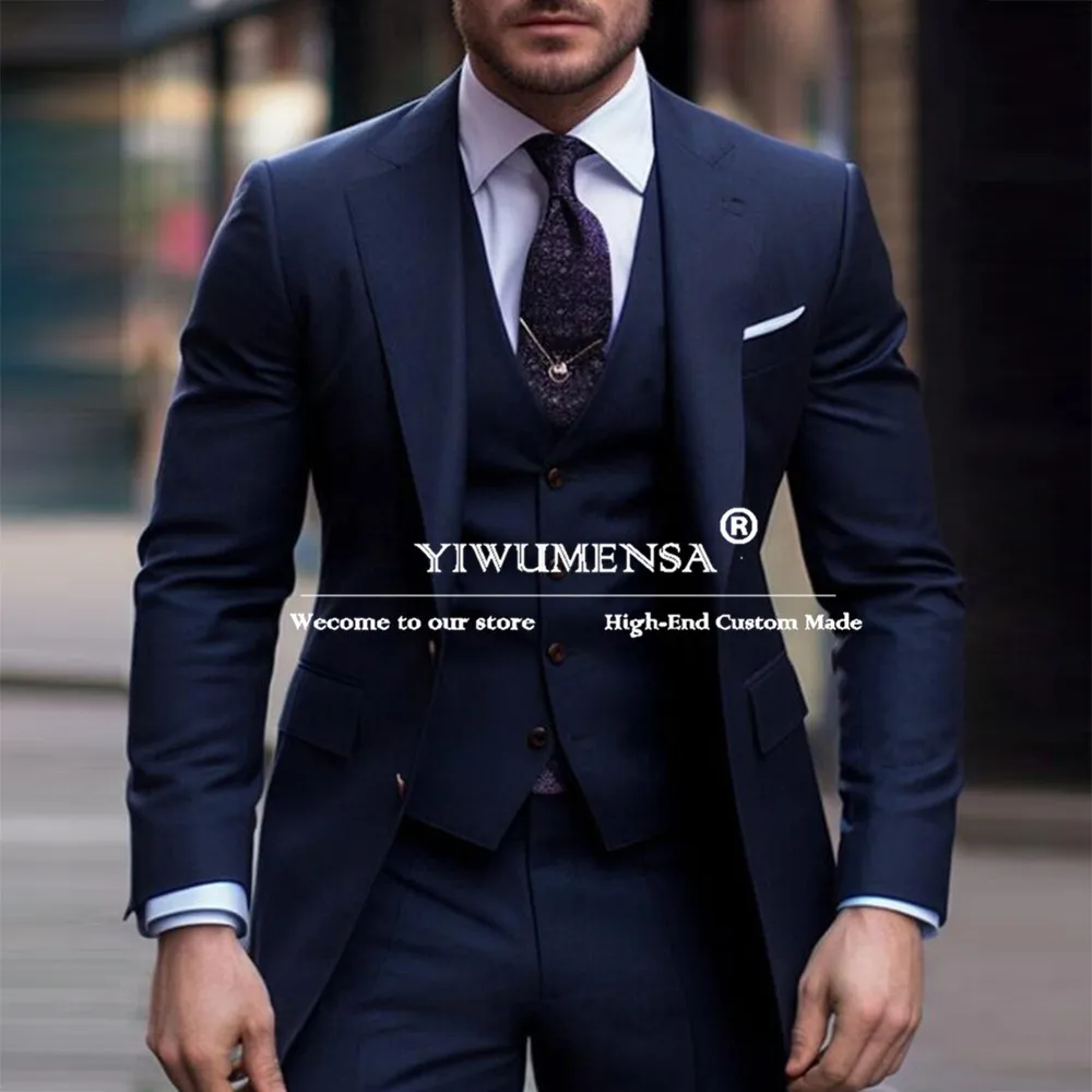 Man Business Suits Single Breasted Dresses Formal Party Men's Tuxedos Customized 3-Piece Groom Wedding Tuxedos Costume Homme
Man Business Suits Single Breasted Dresses Formal Party Men's Tuxedos Customized 3-Piece Groom Wedding Tuxedos Costume Homme