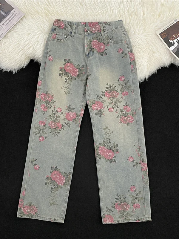 Мужские джинсы с цветочным принтом, широкие, свободного кроя, модный дизайн, весна-осень, повседневные, прямые, молодежный тренд
Мужские джинсы с цветочным принтом, широкие, свободного кроя, модный дизайн, весна-осень, повседневные, прямые, молодежный тренд