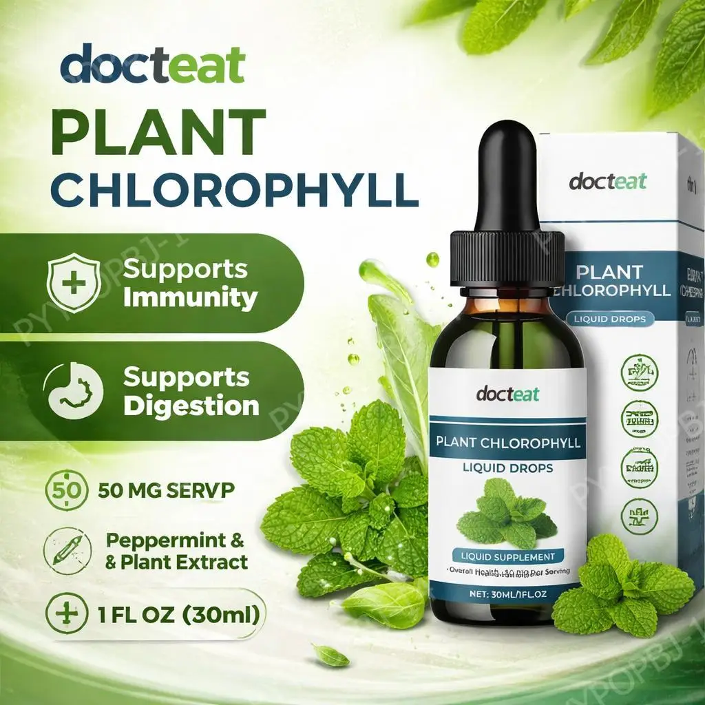 Docteat Plant Chlorophyll Liquid Drops with Mint Leaf Extract, Supports Digestion and Immune Support, 50 Mg Per Serving, 30 ML
Docteat Plant Chlorophyll Liquid Drops with Mint Leaf Extract, Supports Digestion and Immune Support, 50 Mg Per Serving, 30 ML