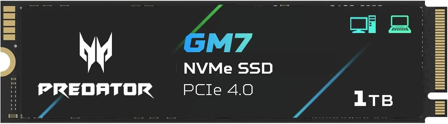 1TB NVMe SSD PCIe Gen4 x4, Up to 7400MB/s Read, M.2 2280 Internal Solid State Drive for Laptop, Desktop, PS5
1TB NVMe SSD PCIe Gen4 x4, Up to 7400MB/s Read, M.2 2280 Internal Solid State Drive for Laptop, Desktop, PS5