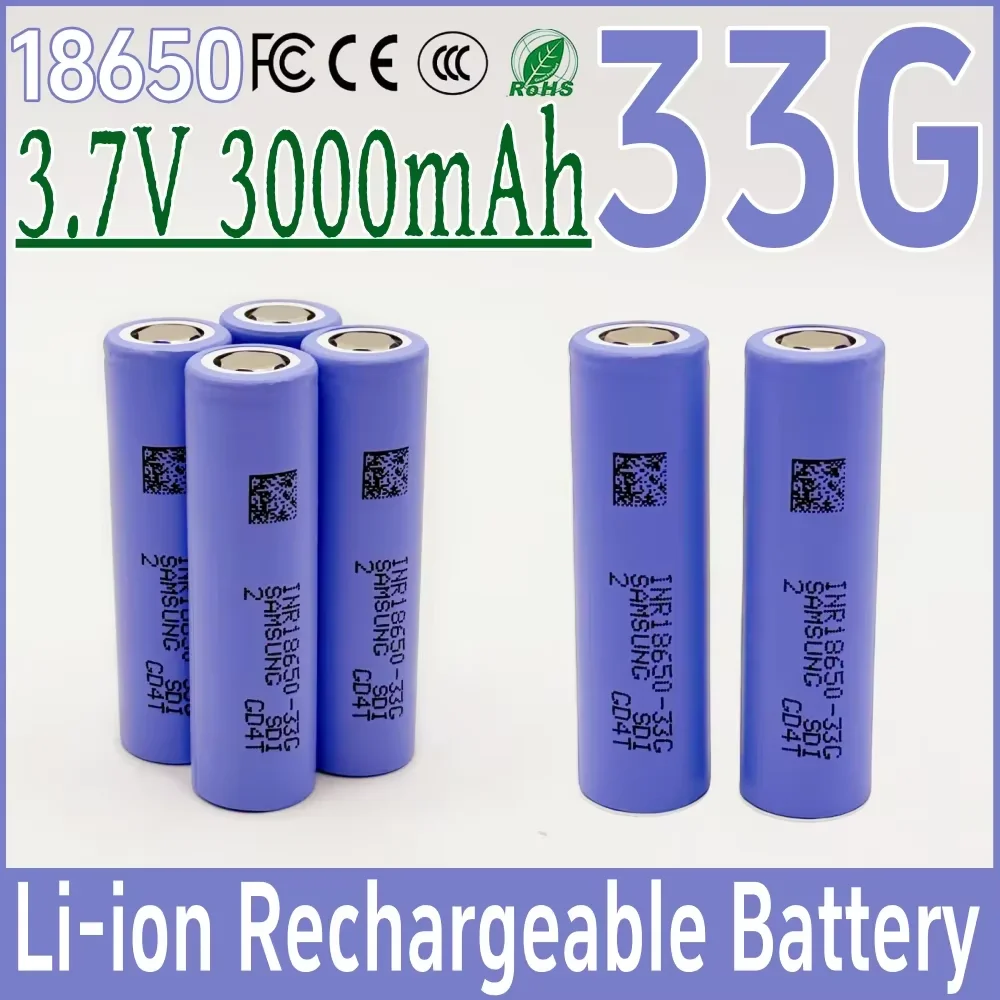 3.7V 3000mAh lithium-ion battery 18650 33G , suitable for electric vehicles, electric tools, drones, model aircraft, etc
3.7V 3000mAh lithium-ion battery 18650 33G , suitable for electric vehicles, electric tools, drones, model aircraft, etc