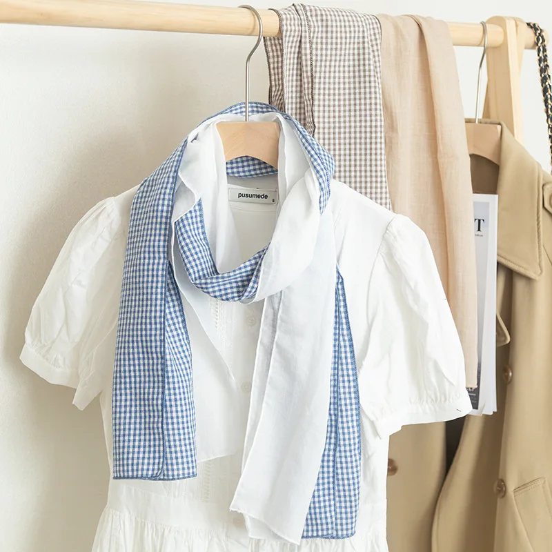 Checkered scarf women spring summer new fashion fresh and artistic Korean style air-conditioning neck scarf
Checkered scarf women spring summer new fashion fresh and artistic Korean style air-conditioning neck scarf