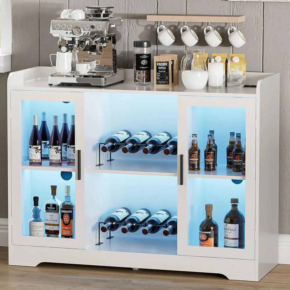 Wine Bar Cabinet with LED Lights, Modern Buffet Cabinet with Power Outlet, Wine& Glasses Liquor Cabinet for Home Kitchen Dining
Wine Bar Cabinet with LED Lights, Modern Buffet Cabinet with Power Outlet, Wine& Glasses Liquor Cabinet for Home Kitchen Dining
