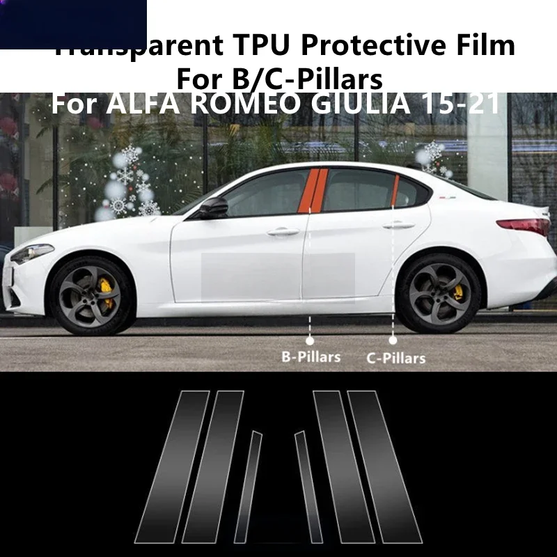 For ALFA ROMEO GIULIA 15-21 B/C-Pillars Transparent TPU Protective Film Anti-scratch Repair Film Accessories Refit
For ALFA ROMEO GIULIA 15-21 B/C-Pillars Transparent TPU Protective Film Anti-scratch Repair Film Accessories Refit