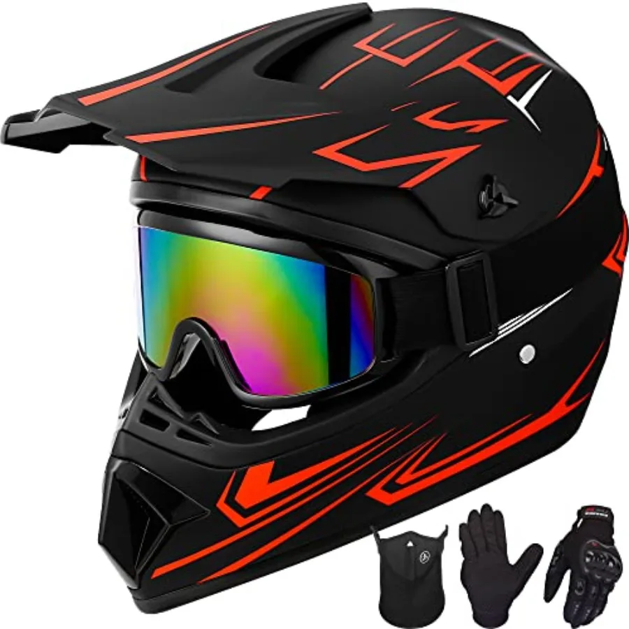 Youth motocross helmet for off-road biking ABS plastic red DOT approved with gloves goggles mask included
Youth motocross helmet for off-road biking ABS plastic red DOT approved with gloves goggles mask included