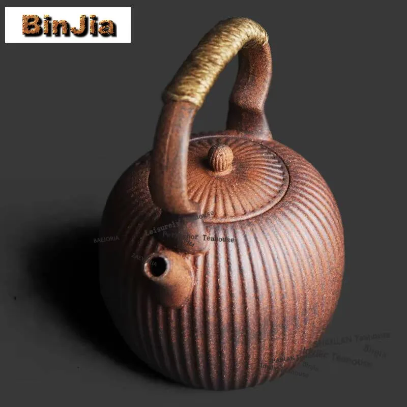 450ml Rock Mineral Clay Ribbed Lifting Handle Boiling Water Kettle Large Capacity Tea Brewing Pot Bubble Tea Kettle Tea Services
450ml Rock Mineral Clay Ribbed Lifting Handle Boiling Water Kettle Large Capacity Tea Brewing Pot Bubble Tea Kettle Tea Services